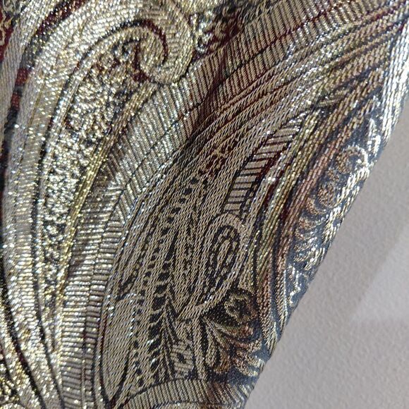 🦋3/$25 J. Crew Size 0 Gold Silk Metallic Paisley Sleeveless Lined Tank Top - Picture 3 of 12